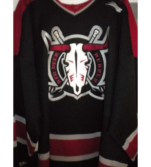 Custom WHL Red Deer Rebels 1998 99 Lukas Bednarik Road Hockey Jersey Black